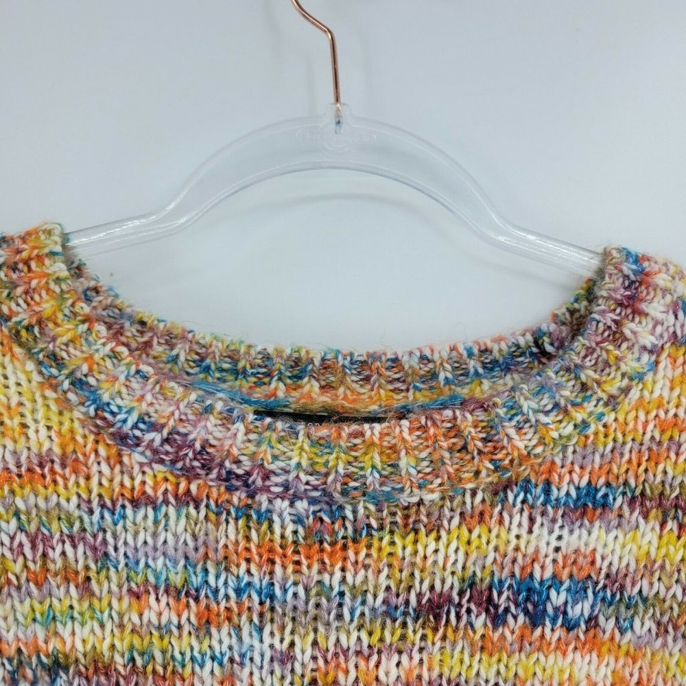 Forever 21 Wool Blend Chunky Knit Crewneck Sweater Multicolor Cropped Small - Picture 5 of 10